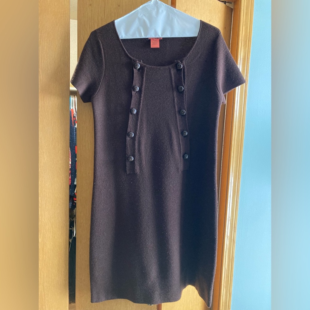 Joe Fresh Brown Buttoned Sheath Dress